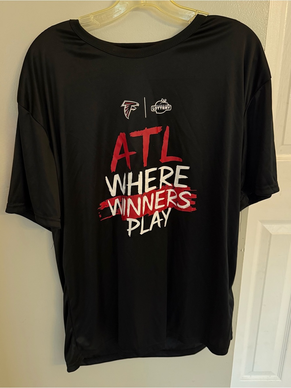 Atlanta Falcons Georgia Lottery black L T-shirt Men’s large Where Winners Play